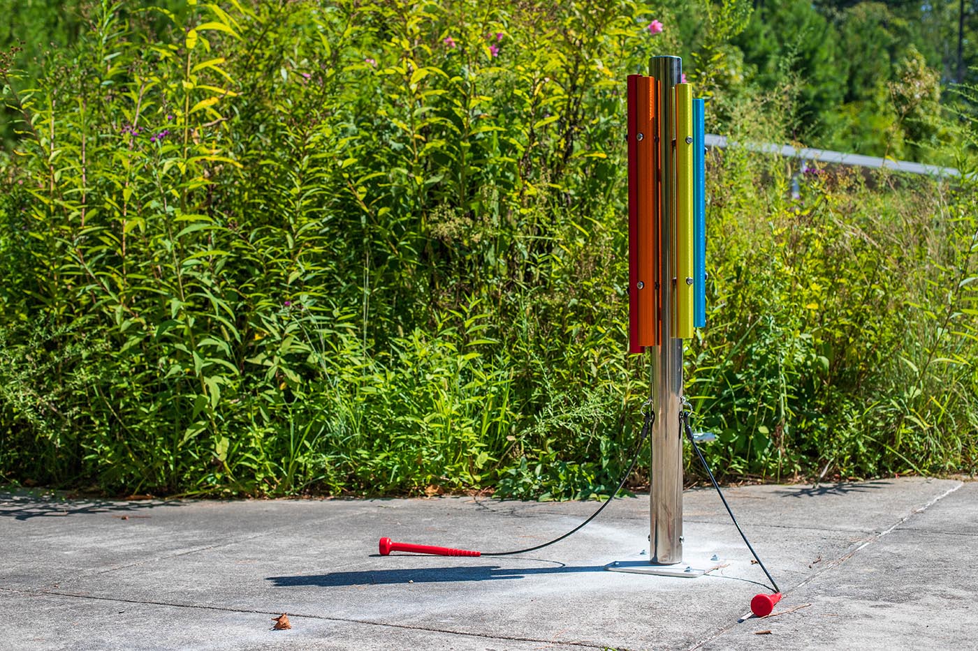 Colorful chimes in the park
