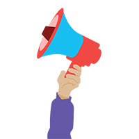 Person holding megaphone icon