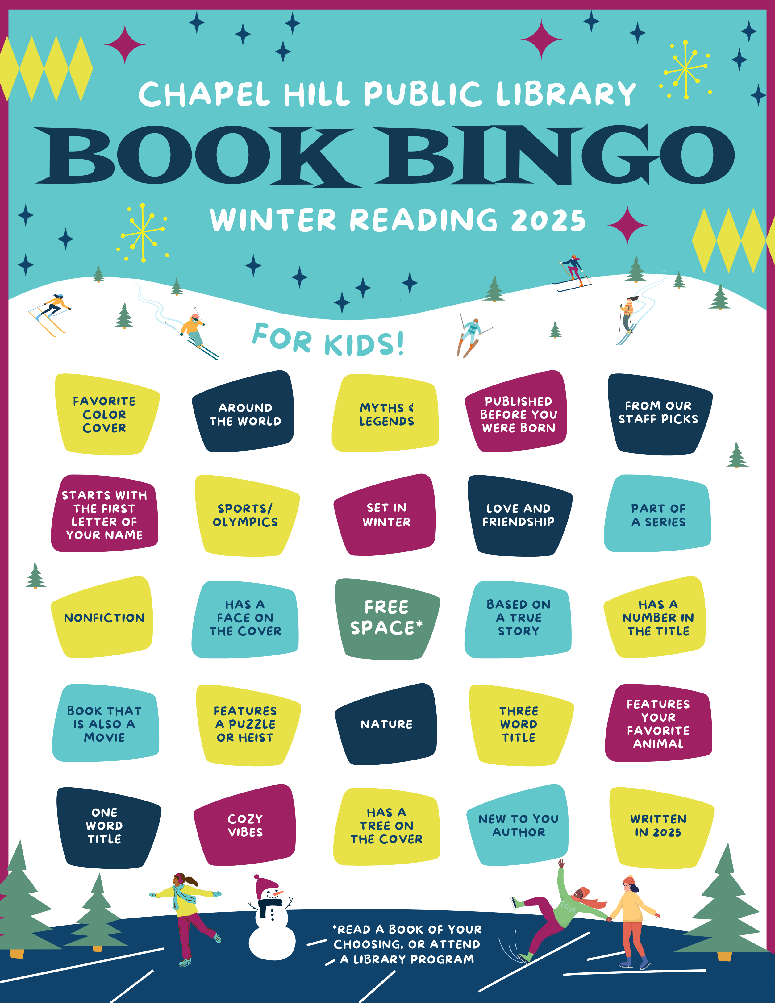2025 Kids Book Bingo Card