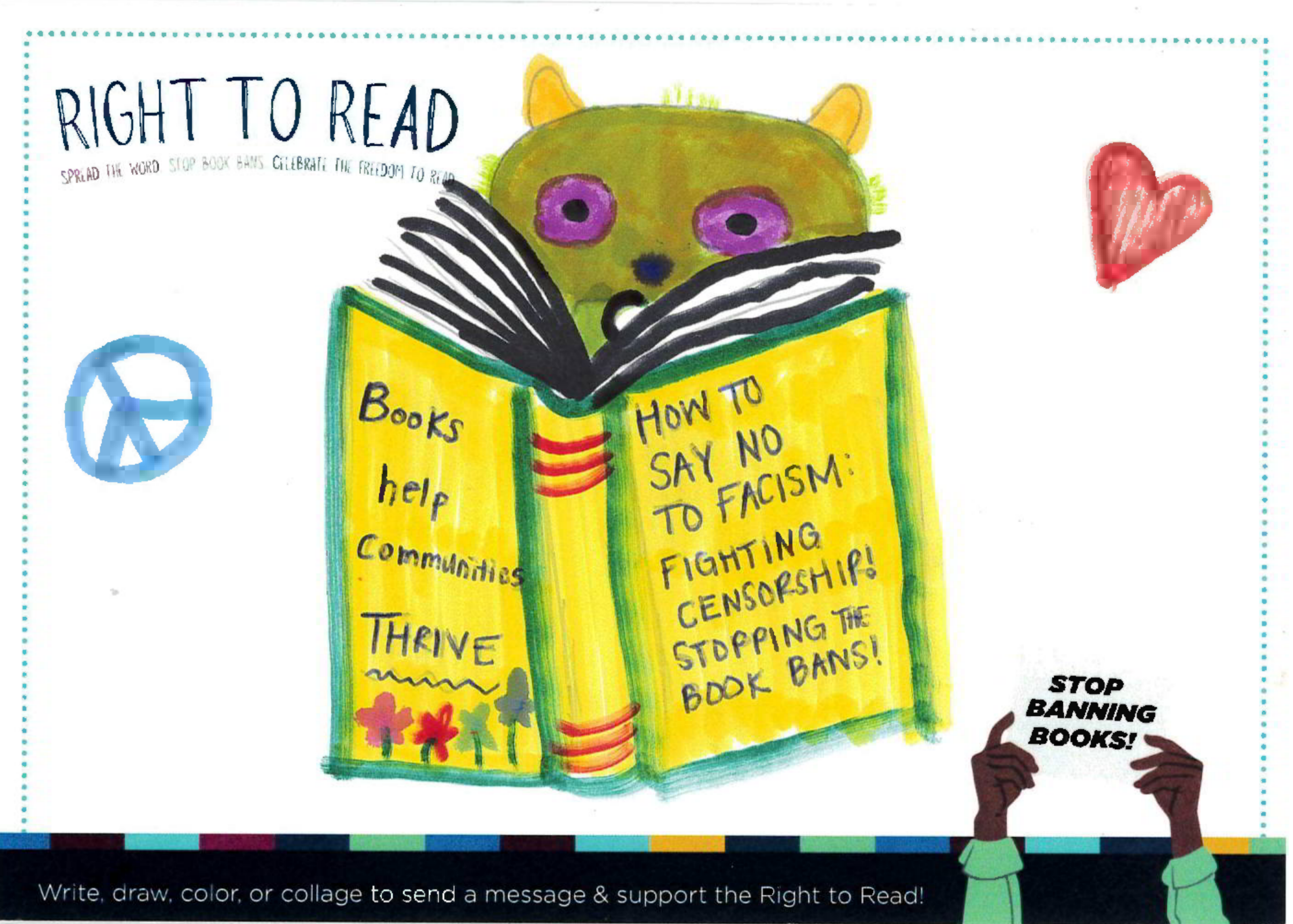 say no to facism postcard