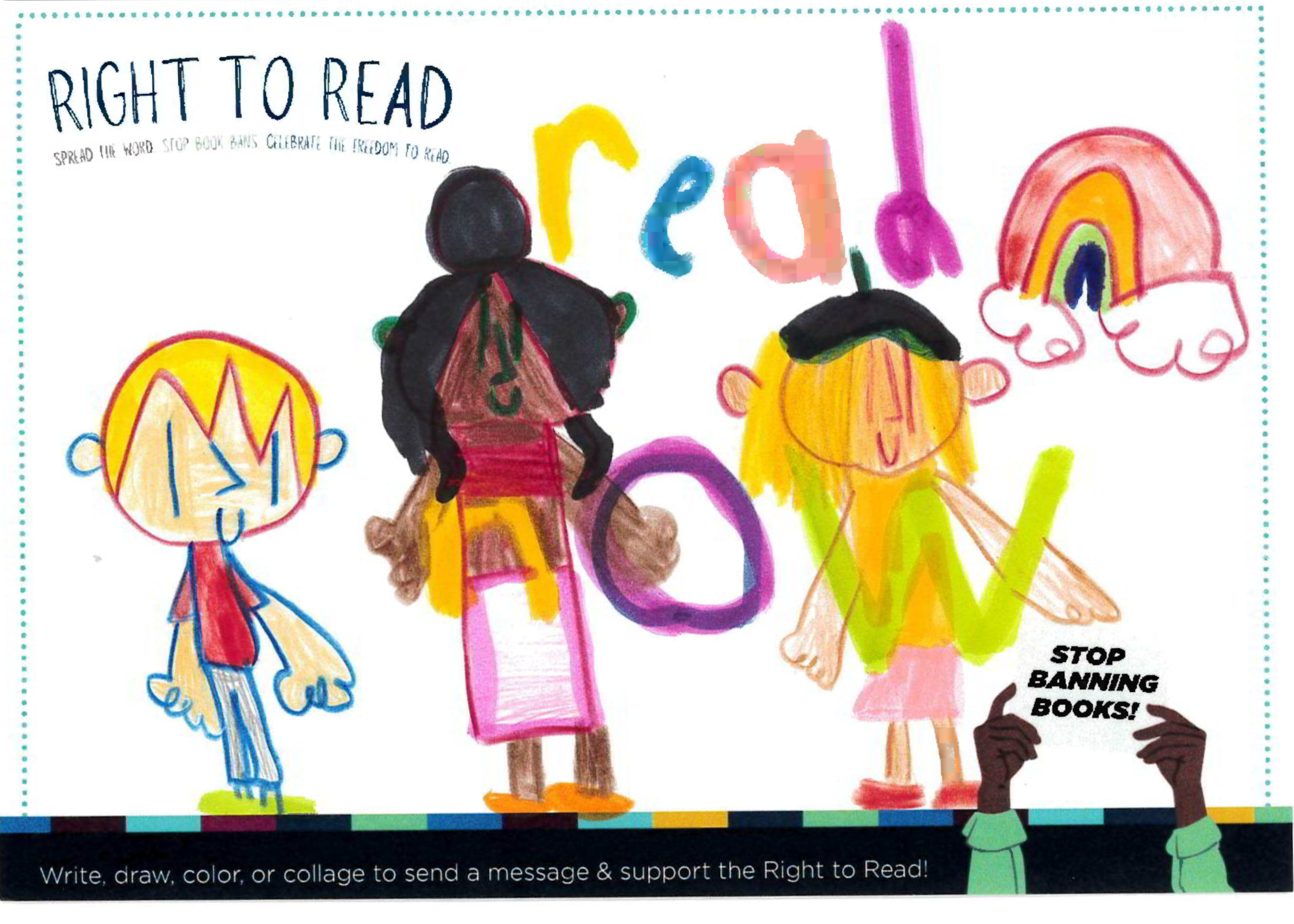 kids "read now" postcard