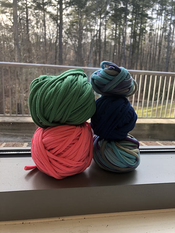 recycled t-shirt fabric pom-poms and tassles