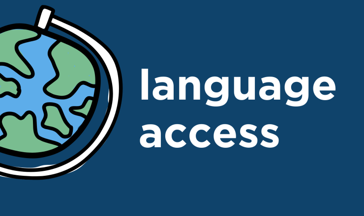 language access graphic with globe